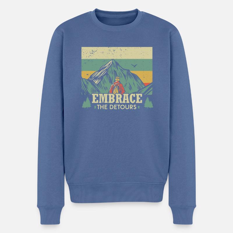 Embrassez les détours - Pull Premium bio Homme - bleu pigeon