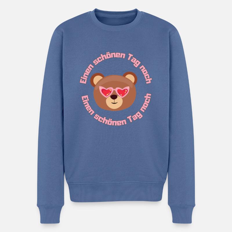 Einen schönen Tag noch - Männer Premium Bio Pullover - Taubenblau