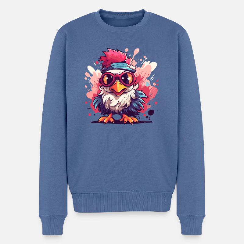 Huhn Hühner Hühnerbesitzer Verrücktes Huhn - Männer Premium Bio Pullover - Taubenblau