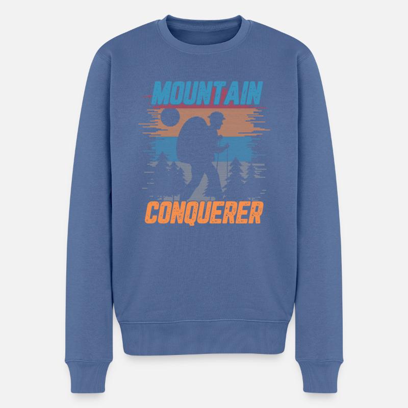 Mountain conquerer - Männer Premium Bio Pullover - Taubenblau