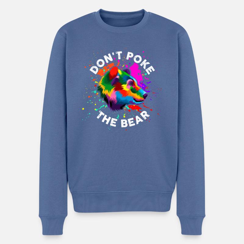 Ne touchez pas à l’ours - Pull Premium bio Homme - bleu pigeon