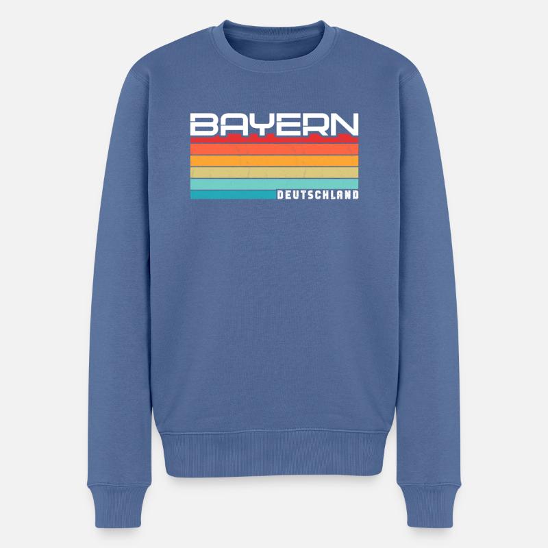 Bayer, Bavière, Bavière - Pull Premium bio Homme - bleu pigeon