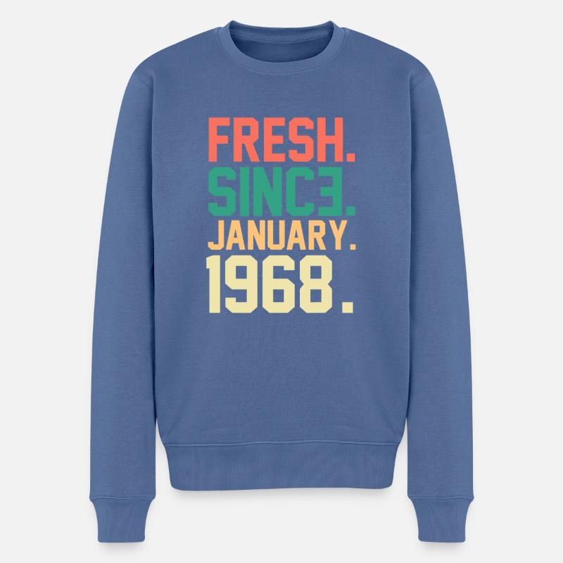 Janvier 1968 - Pull Premium bio Homme - bleu pigeon
