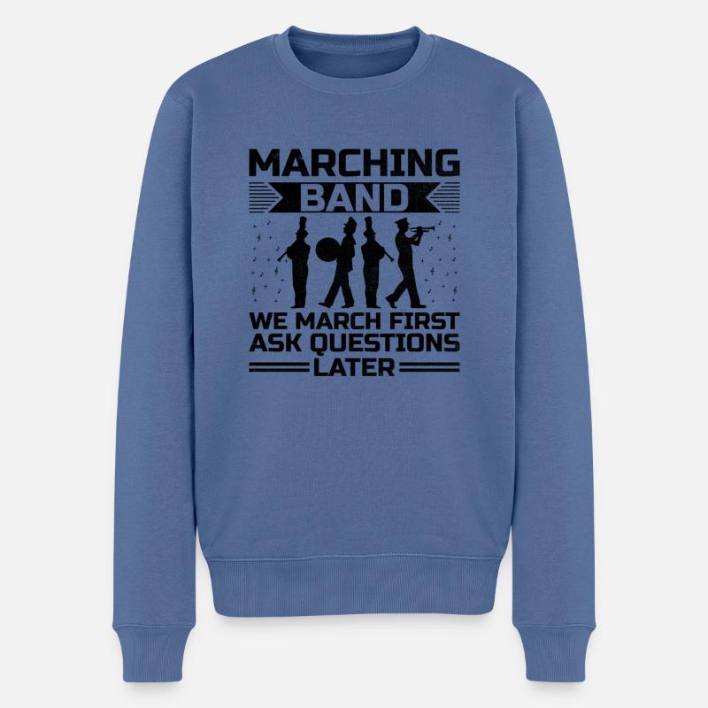 Blaskapelle Sprüche Lustige Marschinstrumente - Männer Premium Bio Pullover - Taubenblau