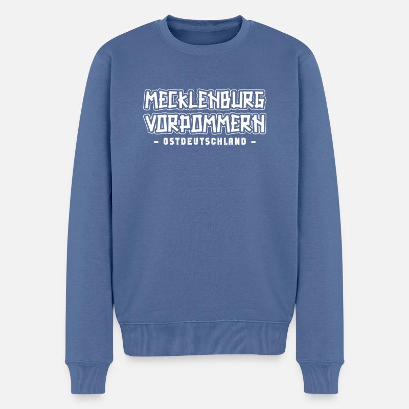 Meckpomm Mecklenburg Vorpommern - Männer Premium Bio Pullover - Taubenblau