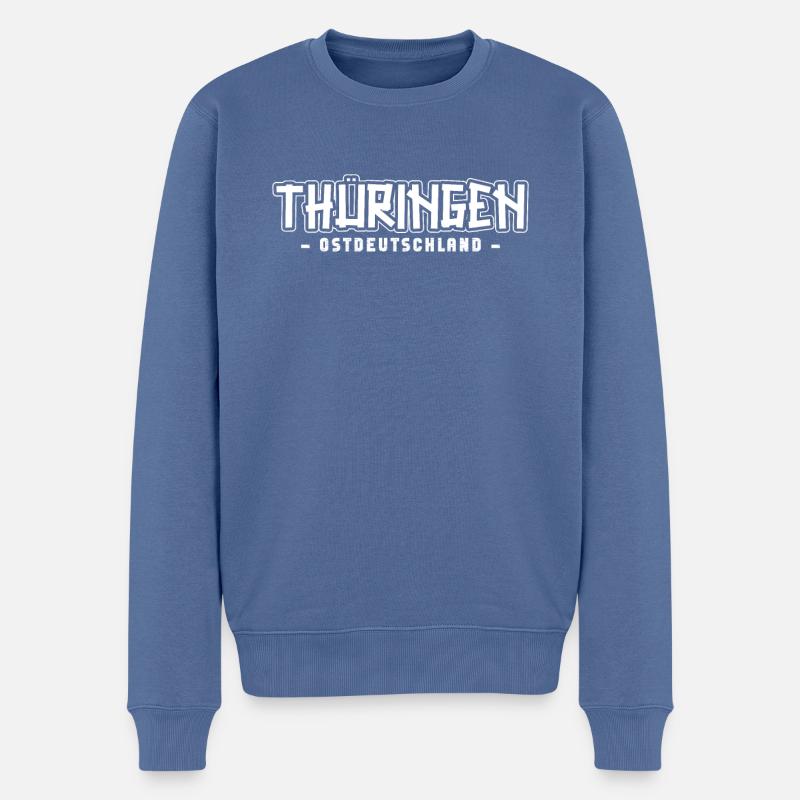 Thüringer Thüringerin Thüringen - Männer Premium Bio Pullover - Taubenblau