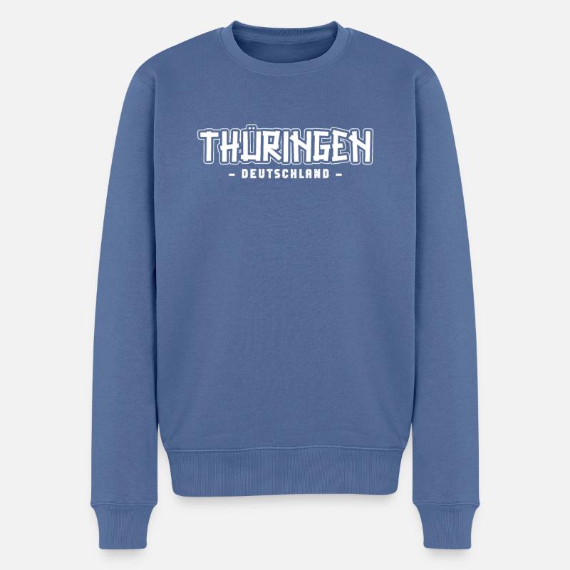 Thuringe Thuringe Thuringe Thuringe - Pull Premium bio Homme - bleu pigeon