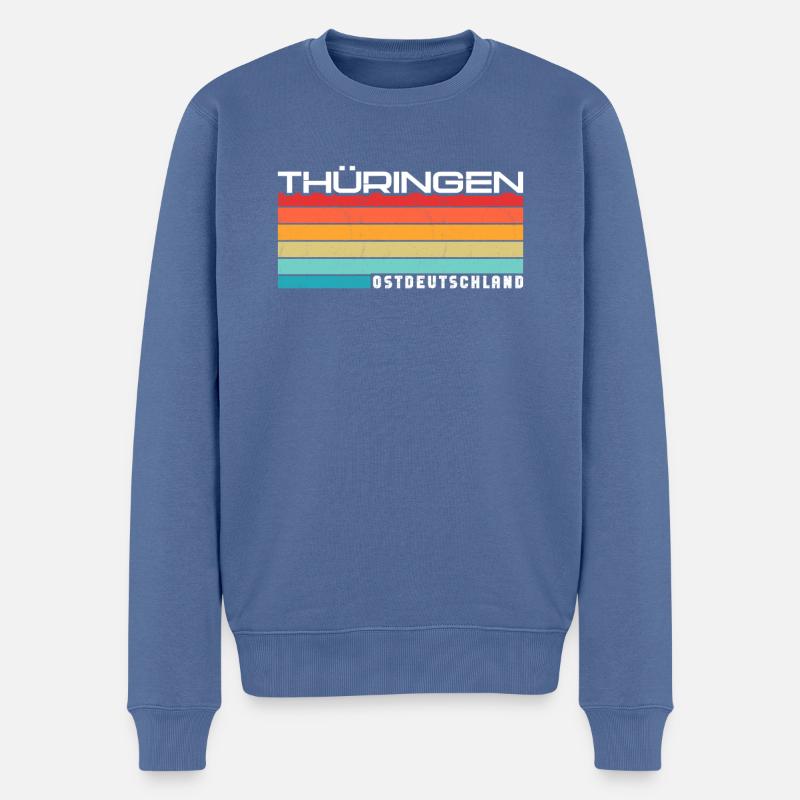 Thüringer Thüringerin Thüringen - Männer Premium Bio Pullover - Taubenblau