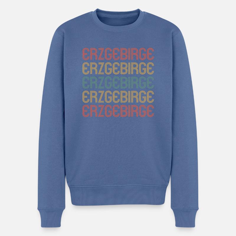 Erzgebirge - Männer Premium Bio Pullover - Taubenblau