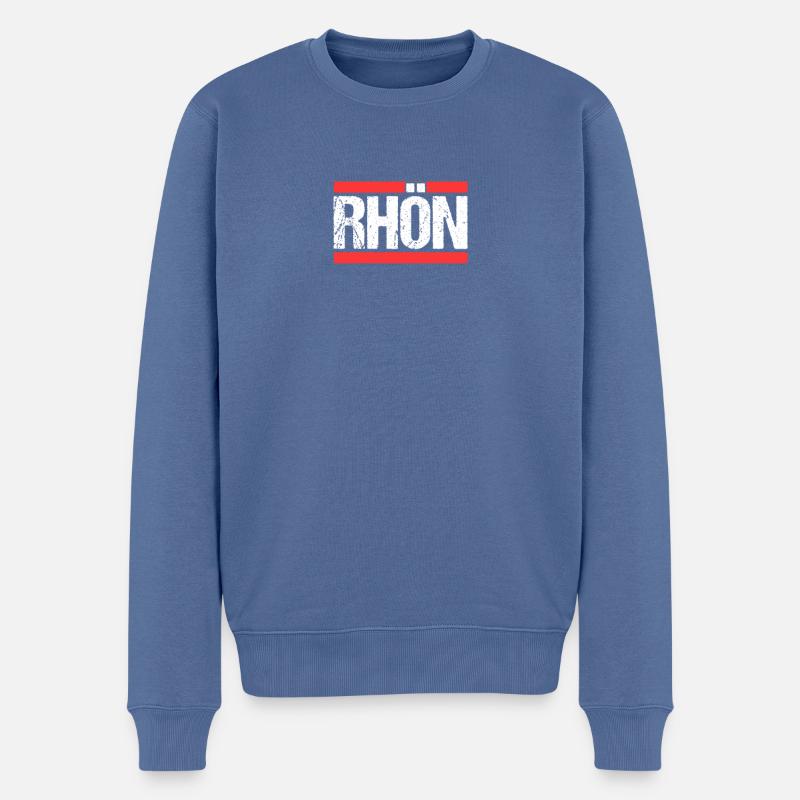 Rhön - Männer Premium Bio Pullover - Taubenblau