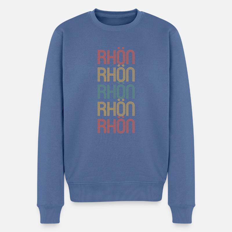 Rhön - Männer Premium Bio Pullover - Taubenblau