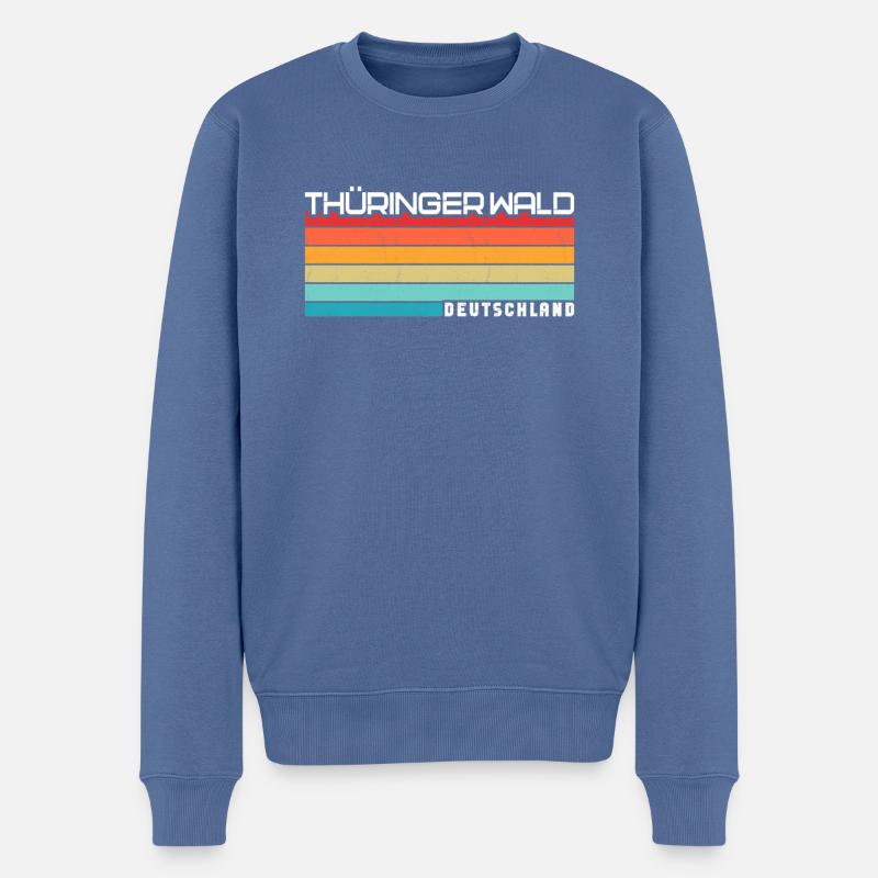 Thüringer Wald - Männer Premium Bio Pullover - Taubenblau