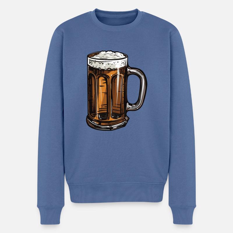 Chope de bière Beer Malt - Pull Premium bio Homme - bleu pigeon