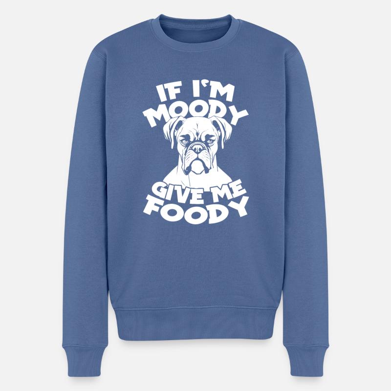 Boxer Chien Allemand Boxer Drôle - Pull Premium bio Homme - bleu pigeon