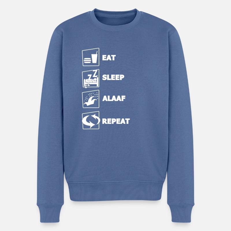 Lustig Eat Sleep Alaaf Repeat witzig Karneval Köln - Männer Premium Bio Pullover - Taubenblau