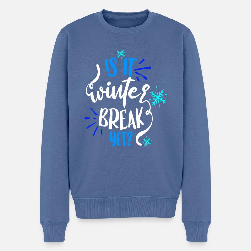 Ist schon Winterpause? - Männer Premium Bio Pullover - Taubenblau