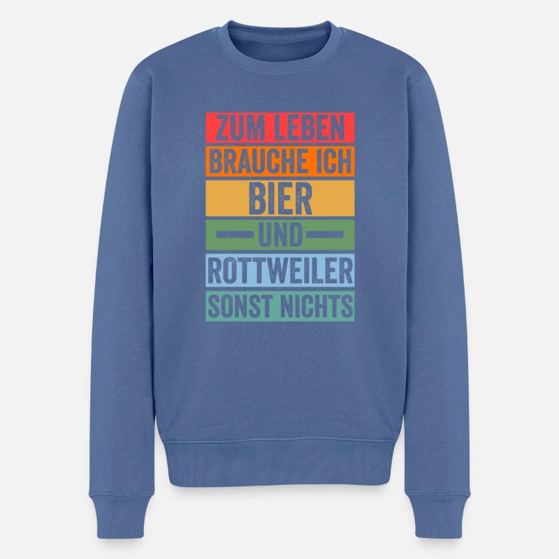 Bier Hund Rottweiler - Männer Premium Bio Pullover - Taubenblau