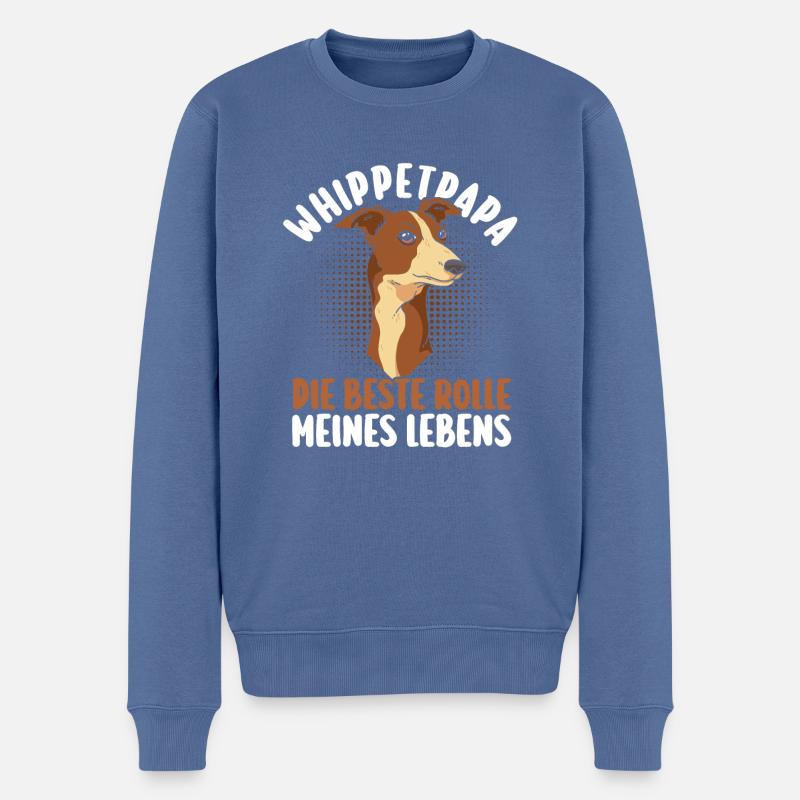 Hund Hundepapa Vater Whippetpapa Whippet - Männer Premium Bio Pullover - Taubenblau