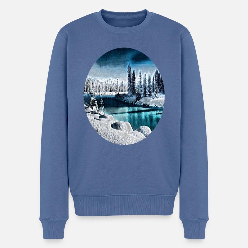 Banff Nationalpark, Kanada - Männer Premium Bio Pullover - Taubenblau