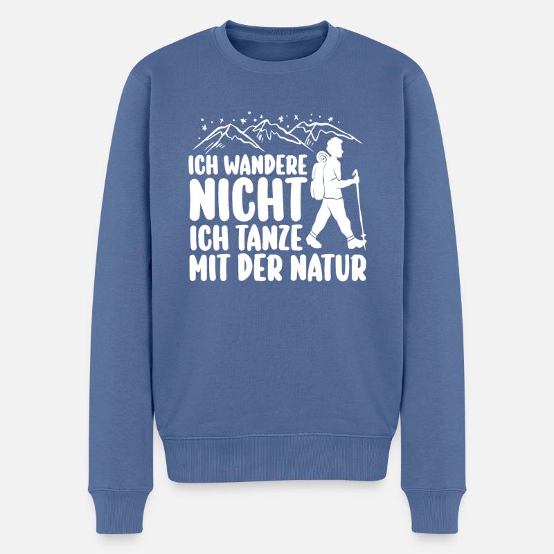 Wanderer Bergwandern Bergklettern Wandern - Männer Premium Bio Pullover - Taubenblau