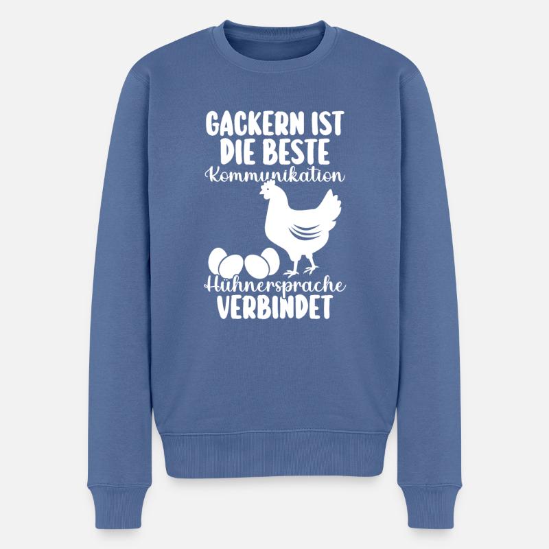 Huhn Bauer Bauernhof Küken Landwirt Hühner - Männer Premium Bio Pullover - Taubenblau