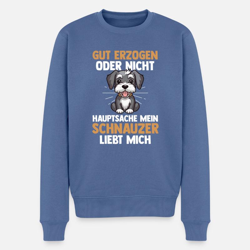 Riesenschnauzer Hund Schnauzer - Männer Premium Bio Pullover - Taubenblau