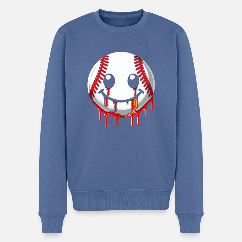 Baseball - Männer Premium Bio Pullover - Taubenblau
