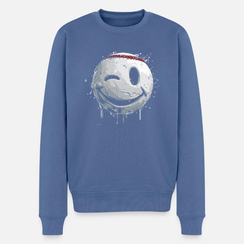 Baseball - Männer Premium Bio Pullover - Taubenblau