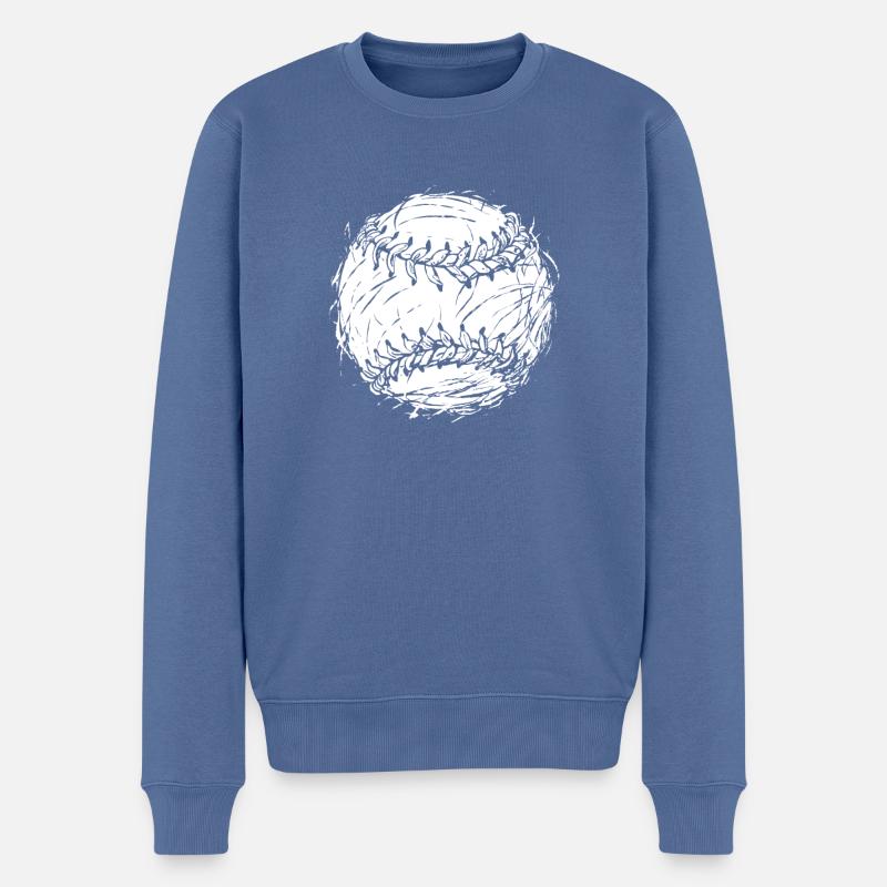 Base-ball - Pull Premium bio Homme - bleu pigeon