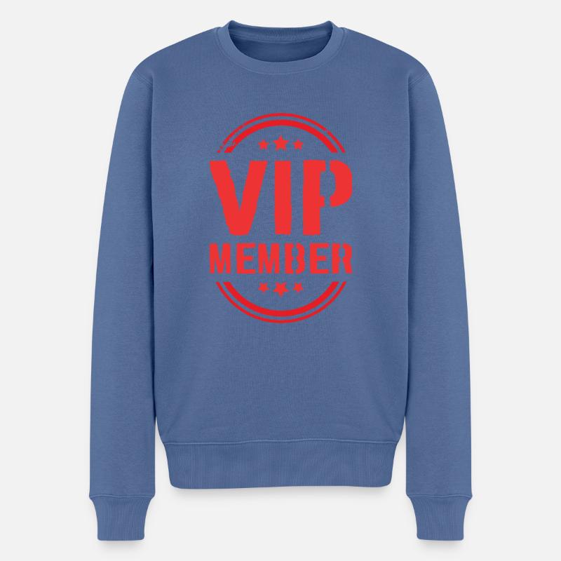 Vip Mitglied - Männer Premium Bio Pullover - Taubenblau