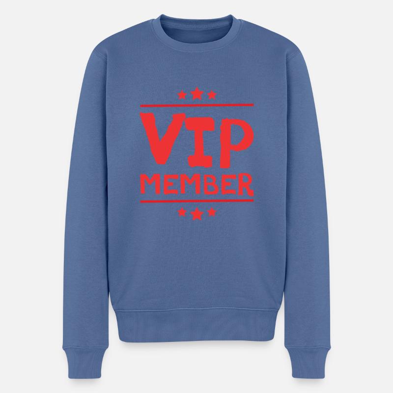 Vip Mitglied - Männer Premium Bio Pullover - Taubenblau