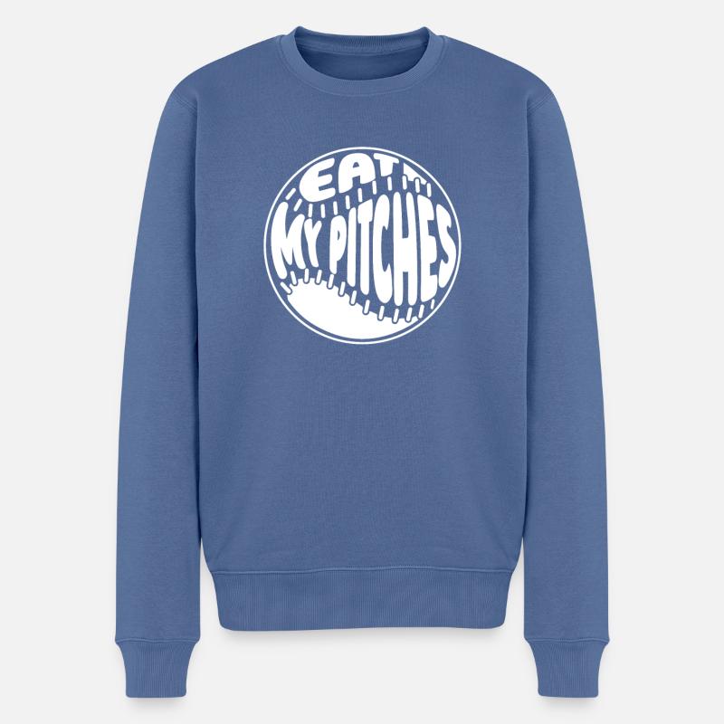 Baseball Witzig - Männer Premium Bio Pullover - Taubenblau