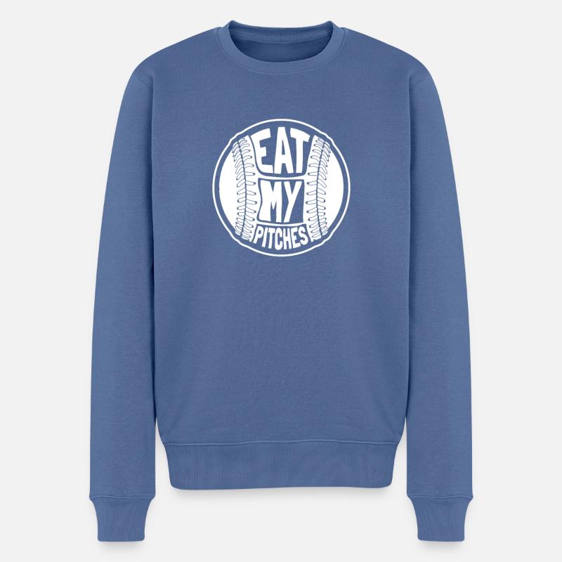 Baseball Witzig - Männer Premium Bio Pullover - Taubenblau