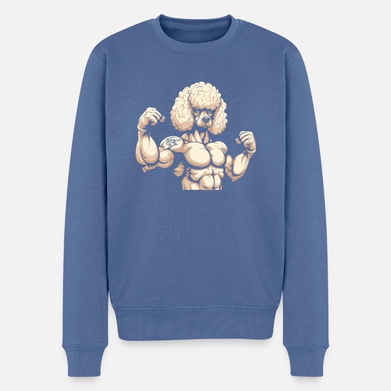Pudel I Love Mom - Männer Premium Bio Pullover - Taubenblau
