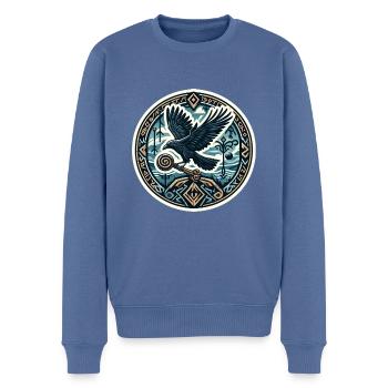 Odin Raven Rune nordique Munin Hugin Mythologie - Pull Premium bio Homme - bleu pigeon - Devant - Nico (187cm)