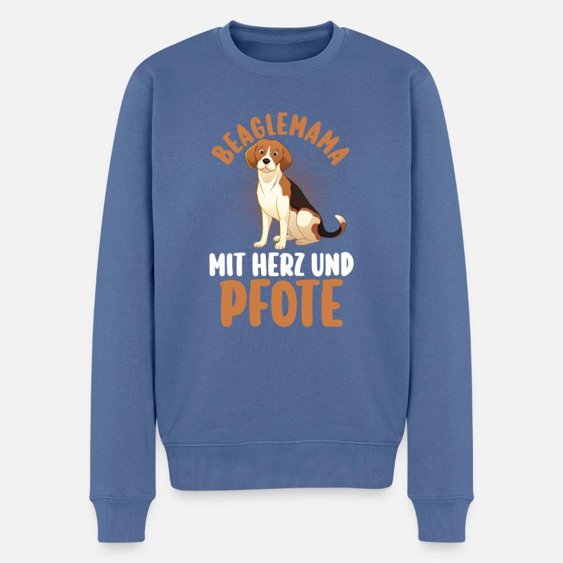 Chien Beagle - Pull Premium bio Homme - bleu pigeon
