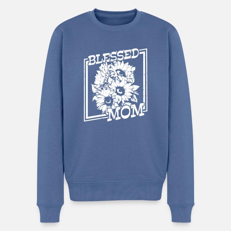 Sonnenblumen Mama Mutter Maman tournesol - Pull Premium bio Homme - bleu pigeon