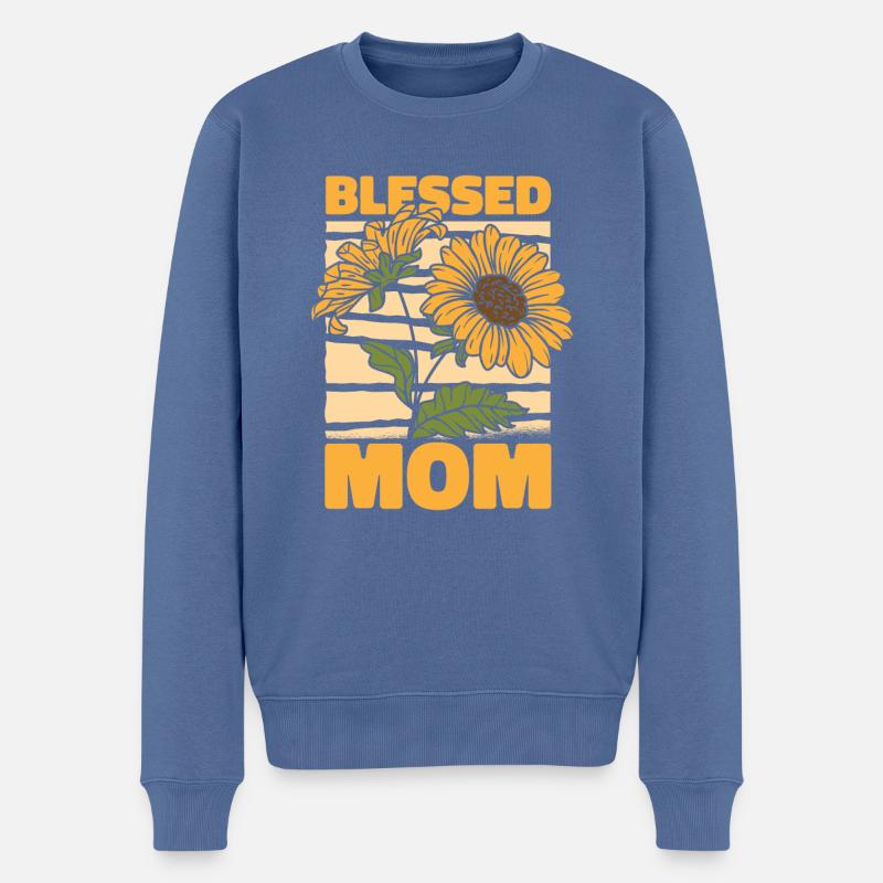 Sonnenblumen Mama Tournesol Maman - Pull Premium bio Homme - bleu pigeon