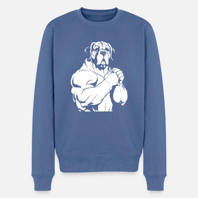 Bernhardiner - Männer Premium Bio Pullover - Taubenblau