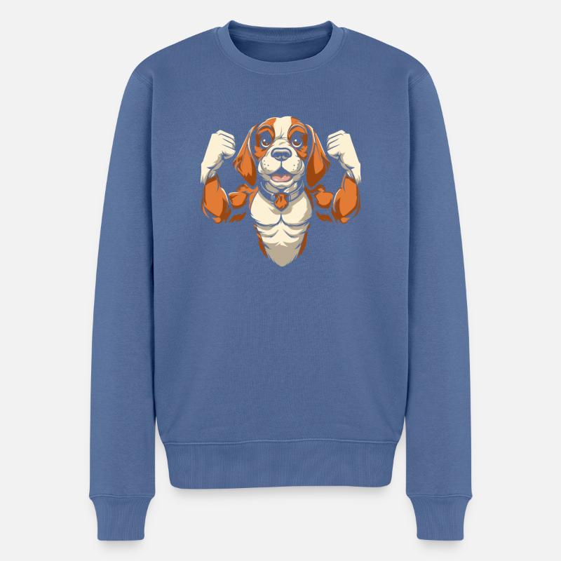 Beagle - Männer Premium Bio Pullover - Taubenblau