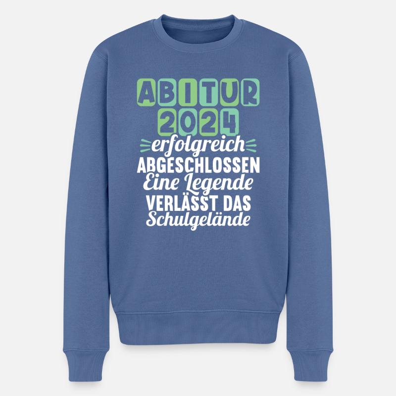 Abitur Junge Mädchen Abi Abitur 2024 - Männer Premium Bio Pullover - Taubenblau