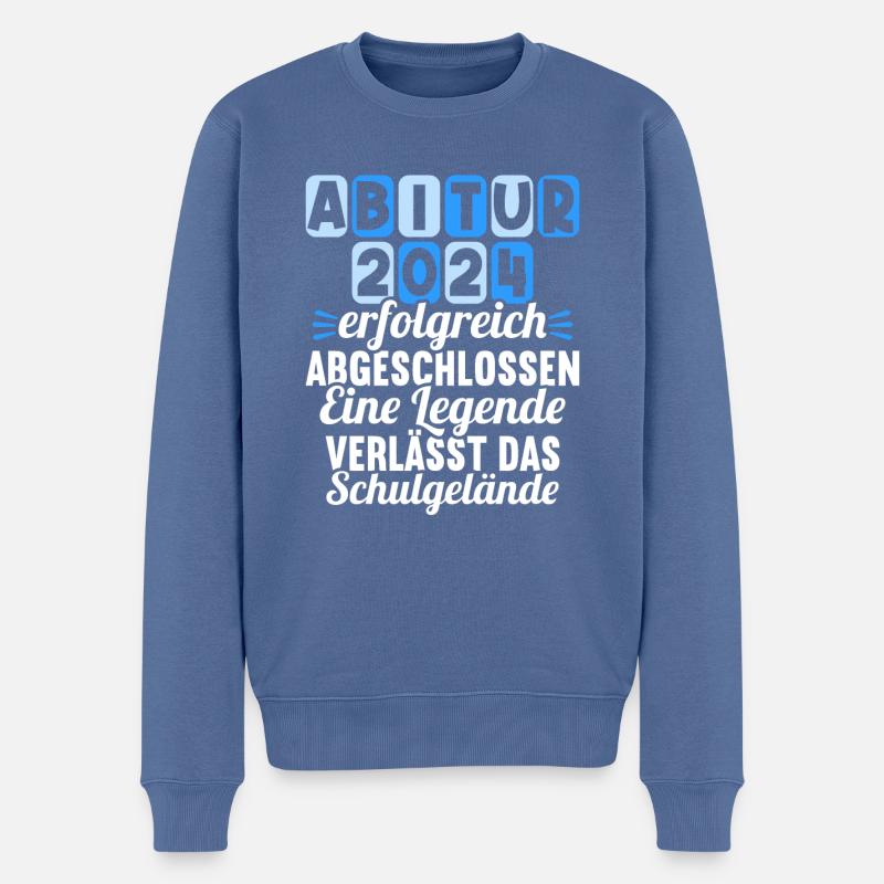 Abitur Junge Mädchen Abi Abitur 2024 - Männer Premium Bio Pullover - Taubenblau
