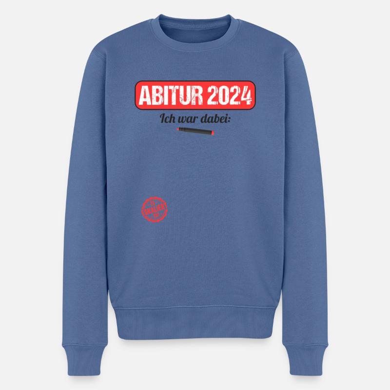 Abitur Junge Mädchen Abi Abitur 2024 - Männer Premium Bio Pullover - Taubenblau