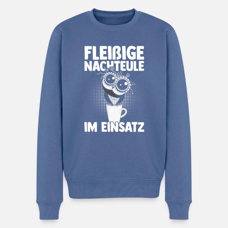Night Shift chien Beagle - Pull Premium bio Homme - bleu pigeon