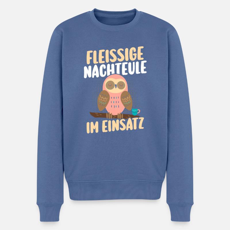Night Shift chien Beagle - Pull Premium bio Homme - bleu pigeon