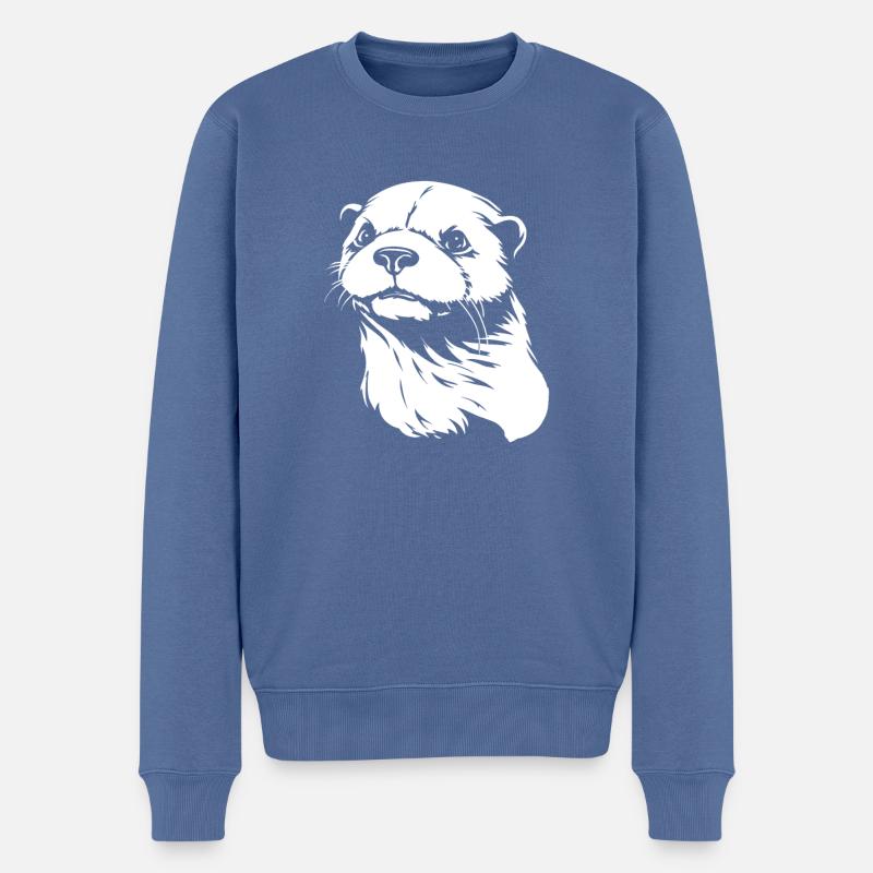 Otter - Männer Premium Bio Pullover - Taubenblau