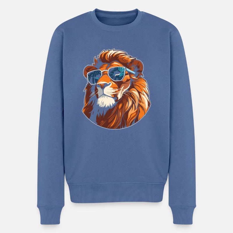 Lunettes de soleil Lion - Pull Premium bio Homme - bleu pigeon