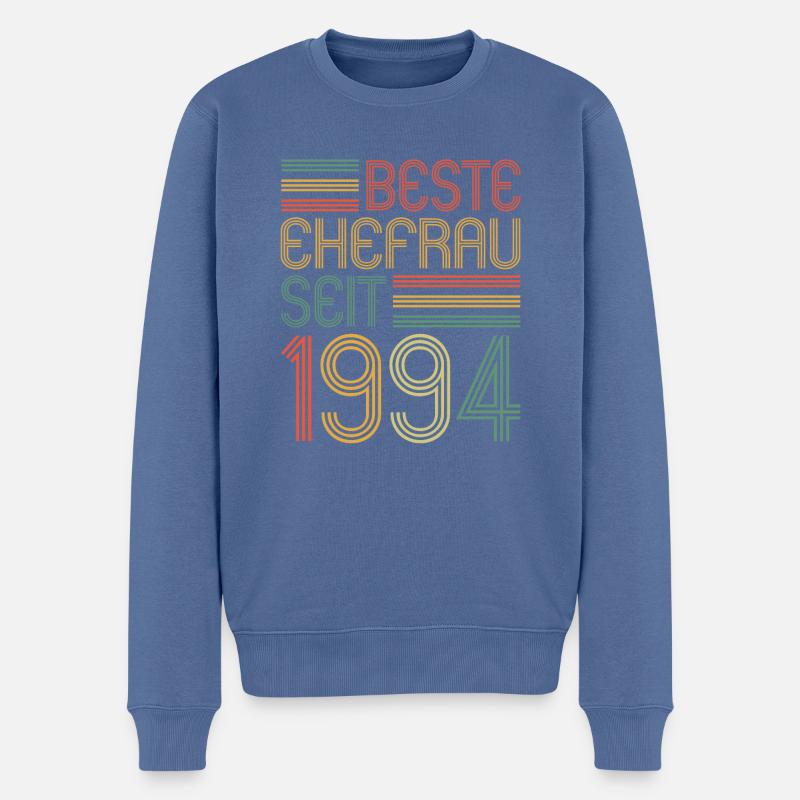 Beste Ehefrau seit 1994 30.Hochzeitstag - Männer Premium Bio Pullover - Taubenblau