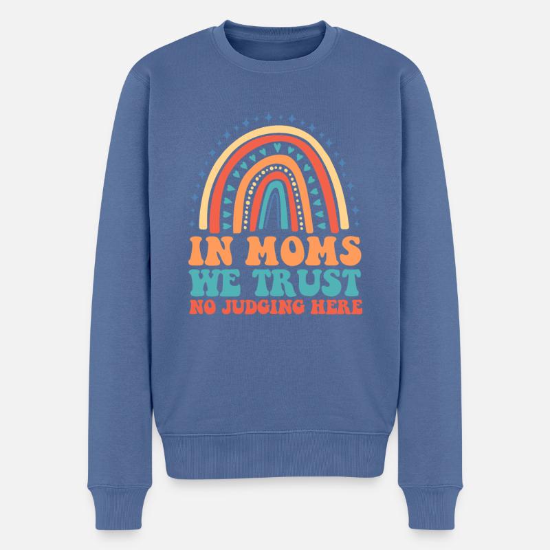 Mama Mutter Unterstützung Der Mutter - Männer Premium Bio Pullover - Taubenblau