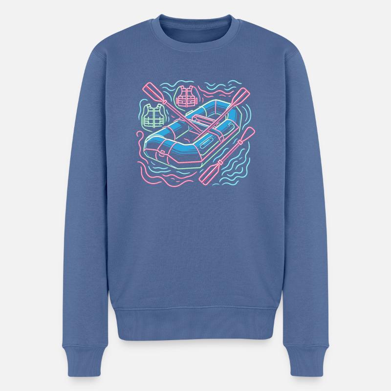 River Wildwasser Rafting Rafter - Männer Premium Bio Pullover - Taubenblau